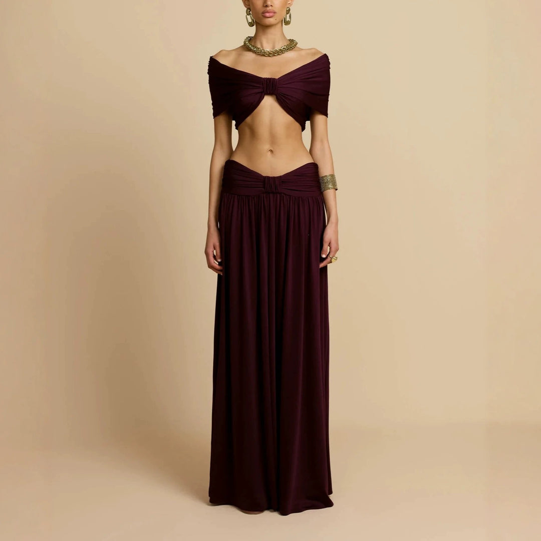Damen Elegantes Maxikleid mit innovativem Knotted-Design Drune
