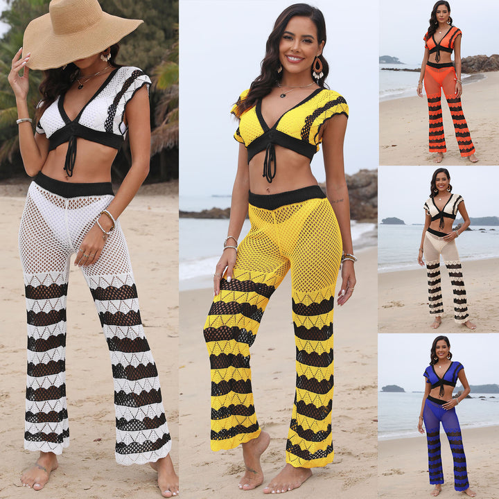 Damen Häkel-Set mit sexy Crop-Top und panty Drune