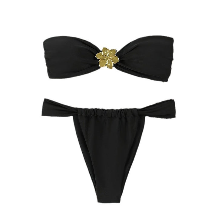 Damen Bandeau-Bikini-Set mit elegantem Schmuckdetail Drune