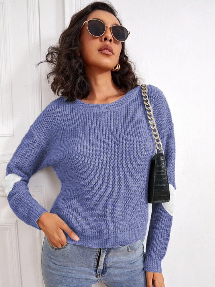 Damen Strickpullover mit modernem Design und dekorativen Elementen Drune
