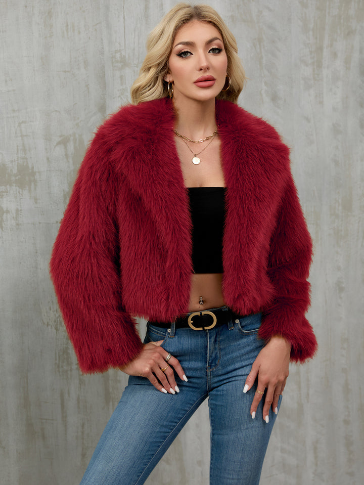 Damen Eleganter Kunstfellbolero Drune