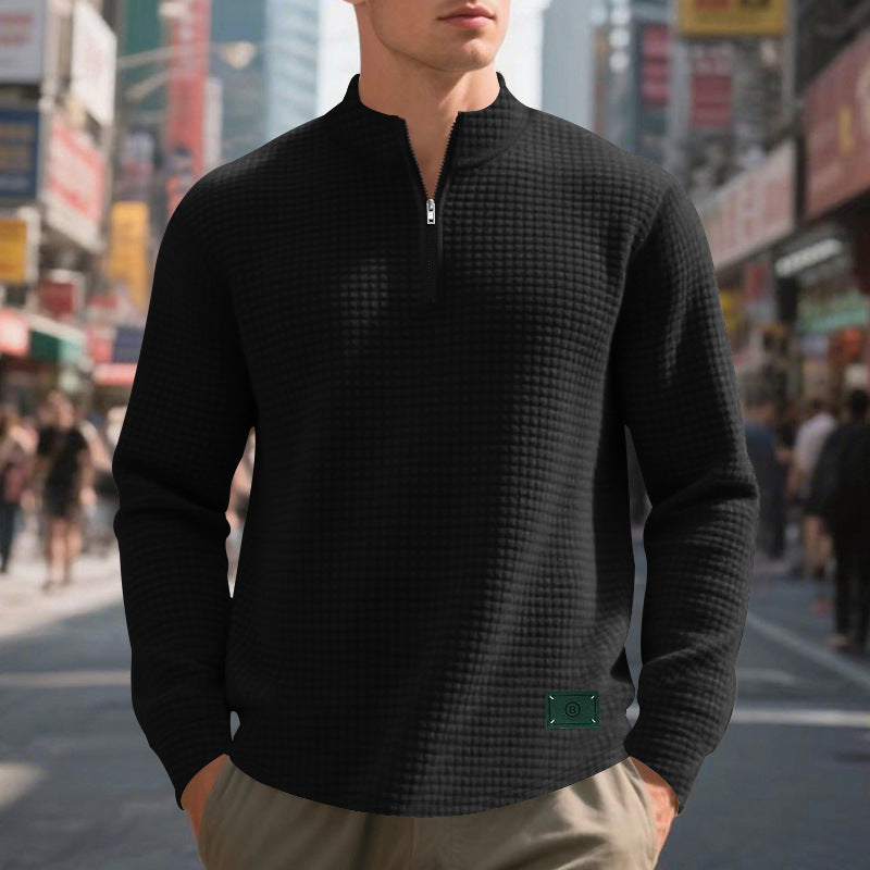 Herren Stepppullover mit modernem Reißverschluss und strukturiertem Design Drune