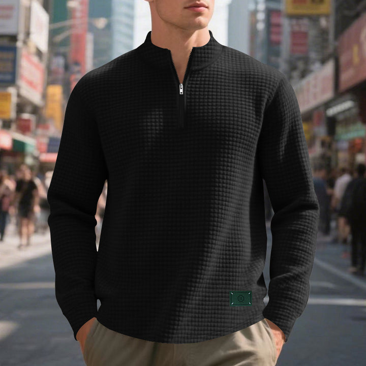 Herren Stepppullover mit modernem Reißverschluss und strukturiertem Design Drune