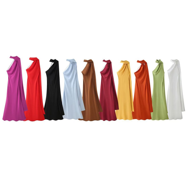 Femme Halter Neck Maxi Kleid mit seitlichem Schlitz Drune
