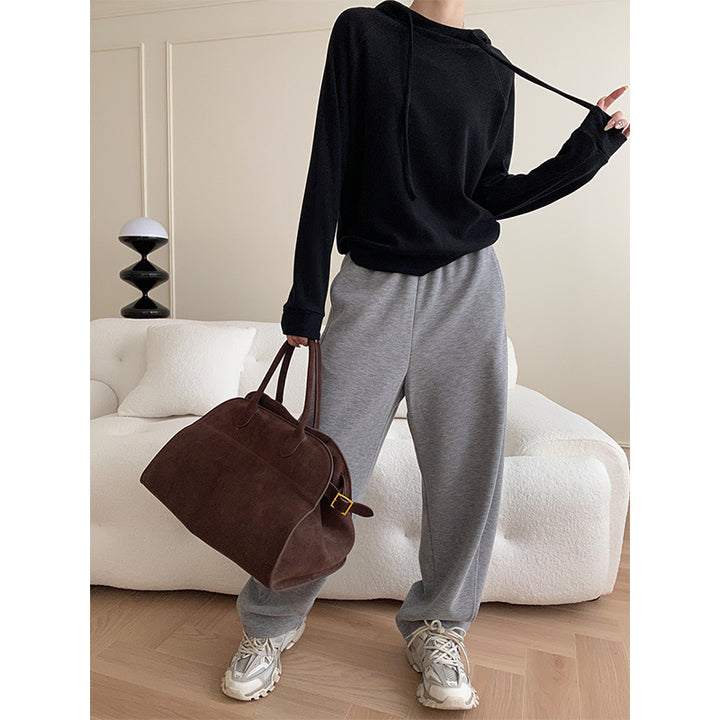 Damen lässiger Kapuzenpullover mit eleganter Passform und praktischen Details Drune