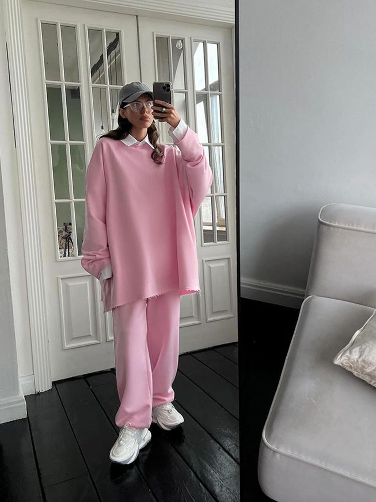 Damen lässiges Set mit oversized Pullover und bequemen Jogginghosen Drune