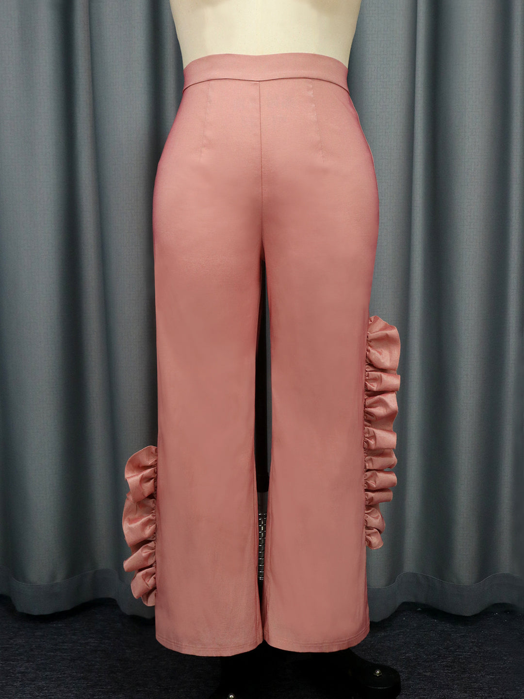 Damen elegante Schnitt Hose mit Rüschendetails Drune
