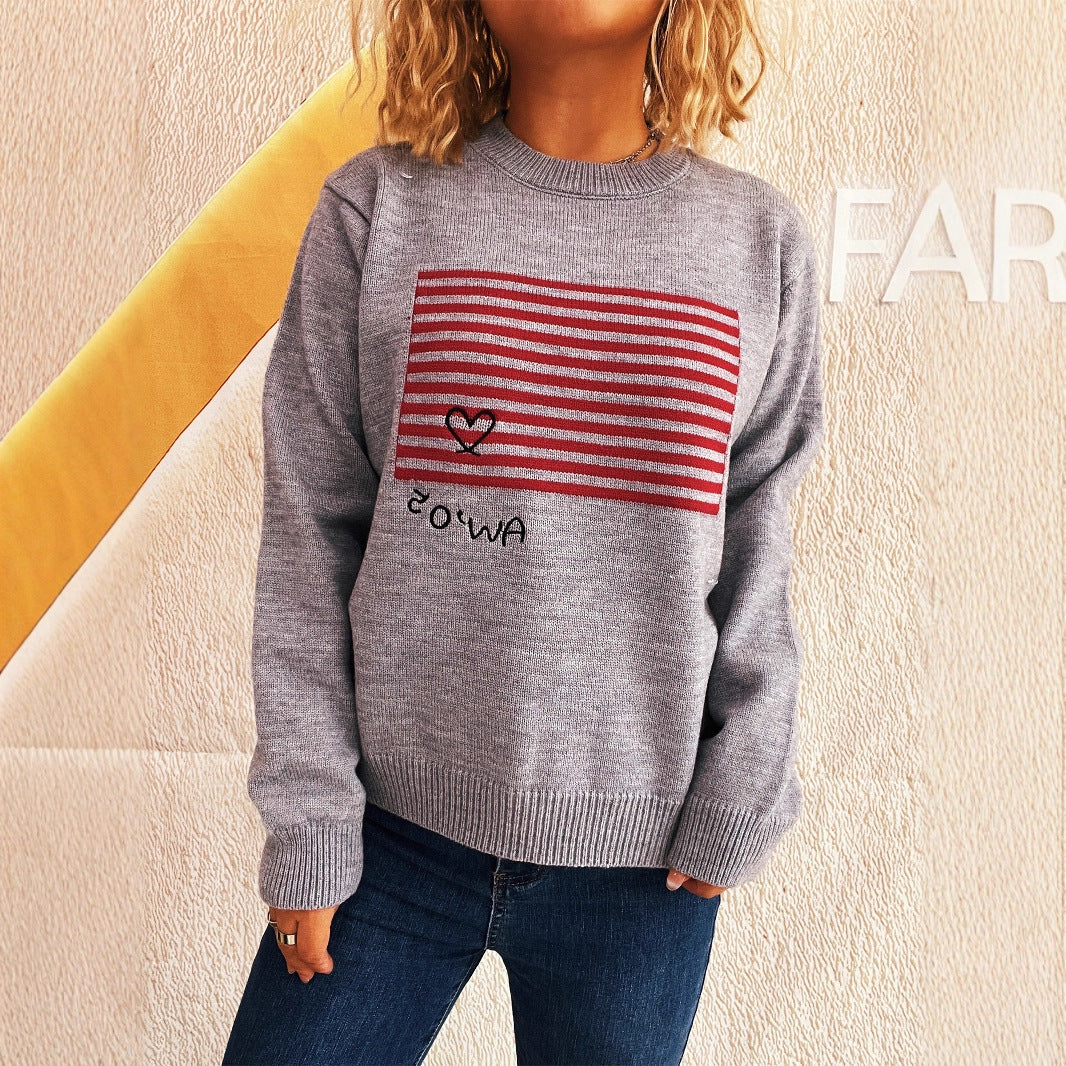 Damen gemütlicher Sweatshirt mit grafischem Print Drune
