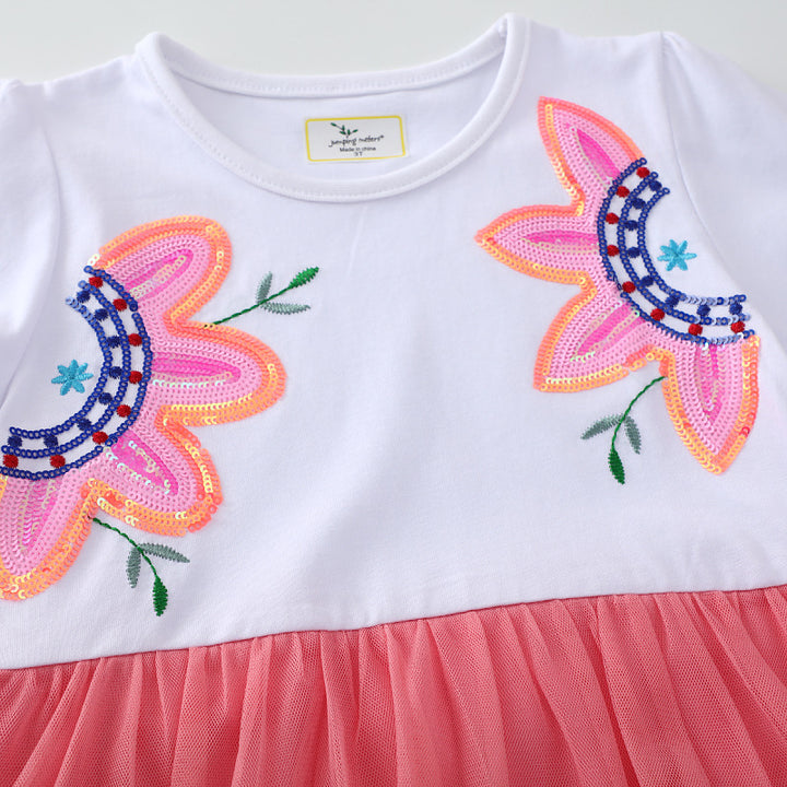 Mädchen Tüllkleid mit floralem Stickdesign Drune