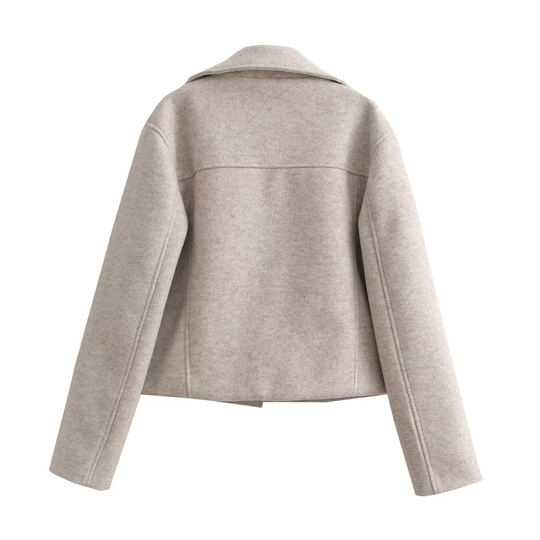 Damen modische Übergangsjacke im lässigen Stil aus weichem Material mit praktischen Taschen Drune