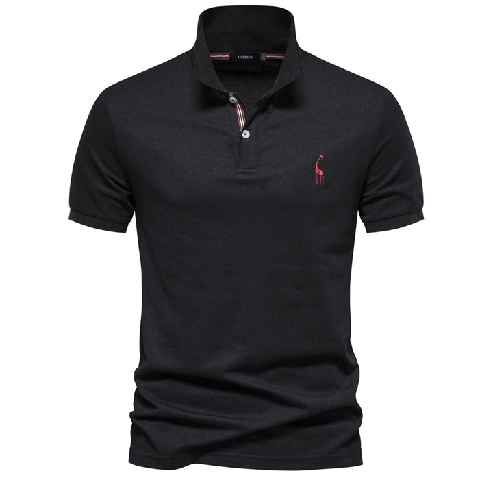 Herren Poloshirt aus atmungsaktiver Piqué-Baumwolle mit elegantem Stehkragen Drune