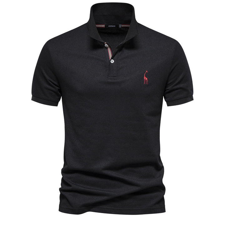 Herren klassisches Poloshirt aus atmungsaktiver Baumwolle mit modischem Kragen Drune