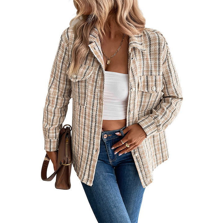 Damen lässige karierten Overshirt Drune