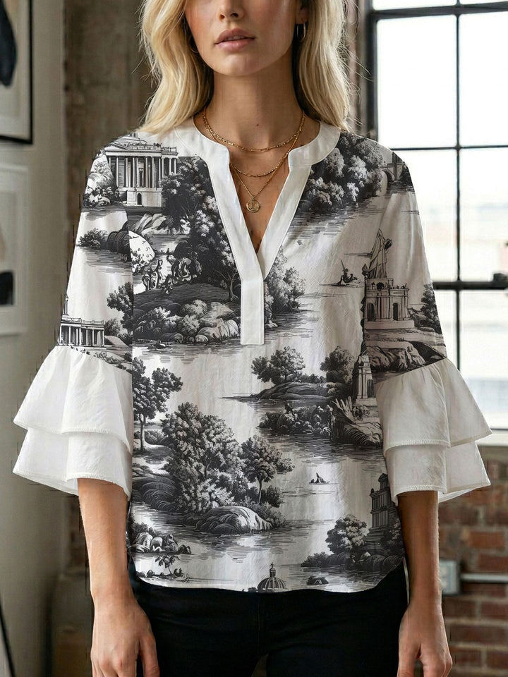 Damen Bluse mit wunderschönen floralem Design Drune