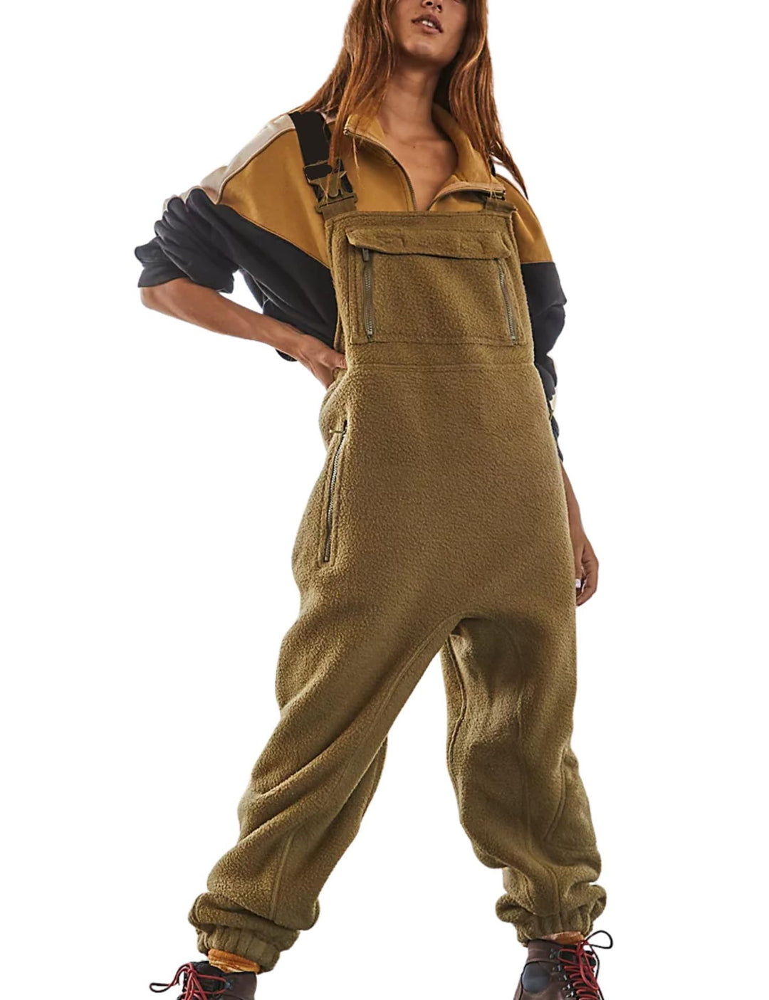 Femme Fleece Utility Latzhosen Drune