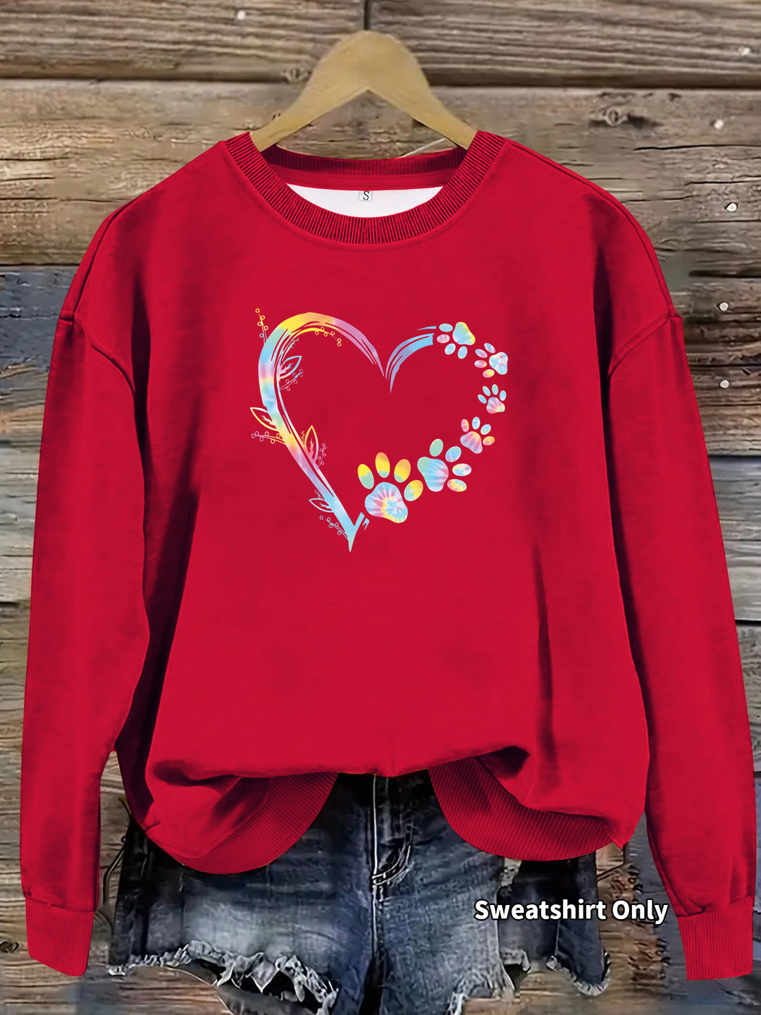 Damen Sweatshirt mit floralem Herzdesign und bequemer Passform Drune