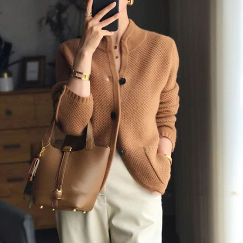 Damen Strickjacke mit strukturiertem Design und praktischen Taschen Drune