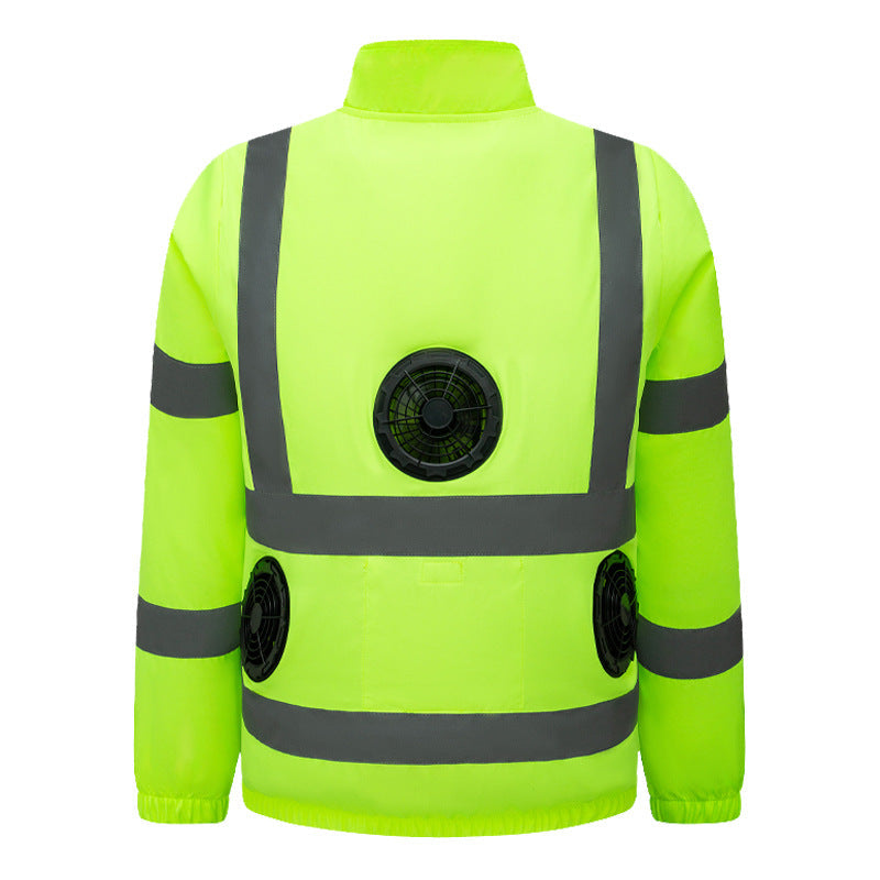 Unisex nan hochsichtbare Warnjacke mit reflektierenden Streifen und multifunktionalen Außentaschen Drune