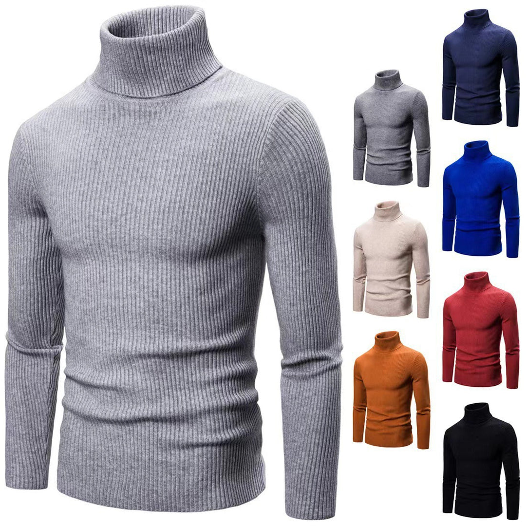 Herren modischer Rollkragenpullover mit feiner Rippstruktur Drune