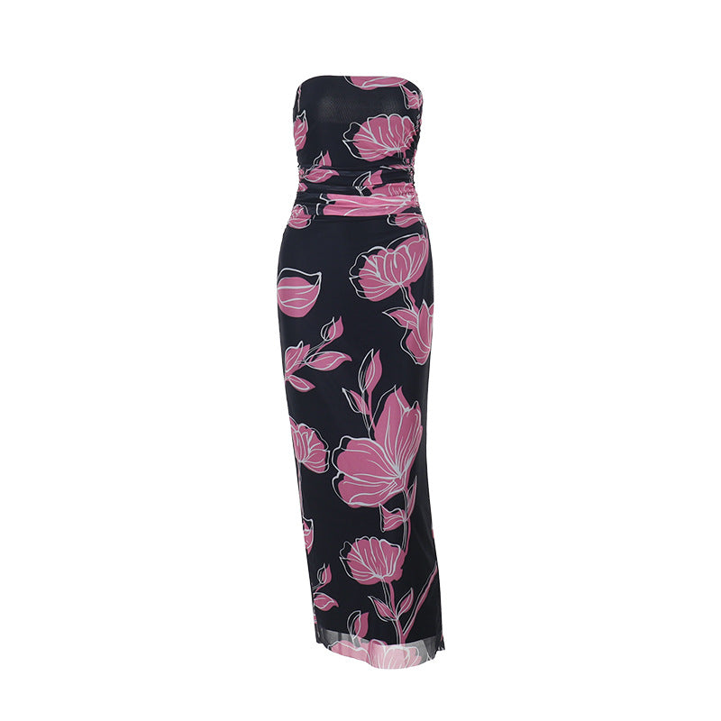 Damen Maxikleid mit raffiniertem Floral-Design und schmalem Schnitt Drune