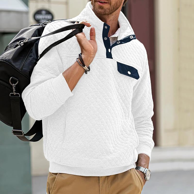 Herren Stepppullover mit Brusttasche und kontrastierenden Details Drune