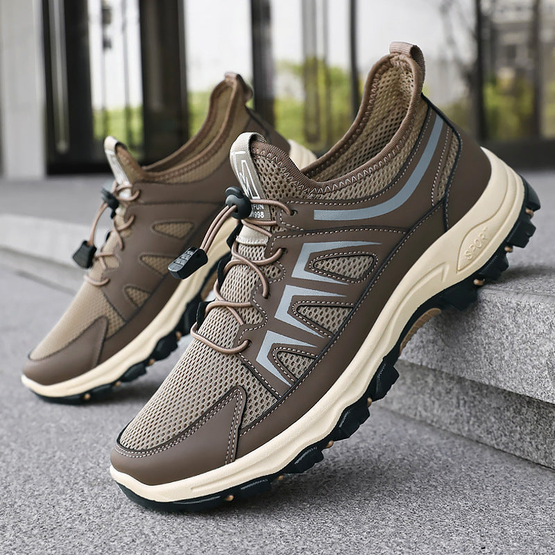 Herren nan atmungsaktiver Trekking-Sneaker mit Schnellzug-Schnürung, sockenähnlichem Meshschaft und griffiger Profilsohle Drune