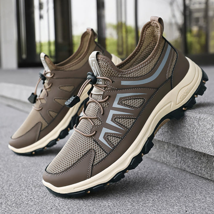 Herren nan atmungsaktiver Trekking-Sneaker mit Schnellzug-Schnürung, sockenähnlichem Meshschaft und griffiger Profilsohle Drune