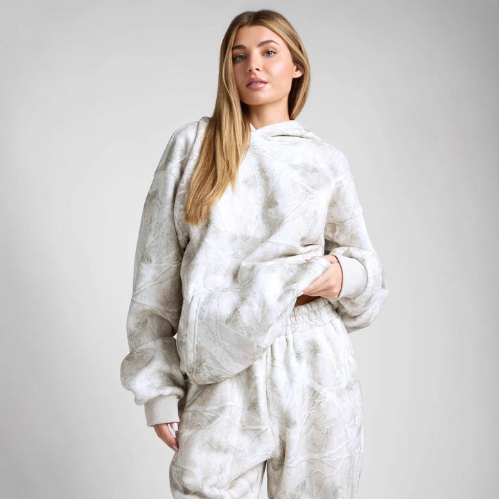 Damen Kapuzenpullover mit elaboratem Camouflage-Muster Drune