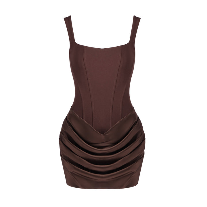 Damen Minikleid mit eleganter Drapierung und strukturierter Silhouette Drune