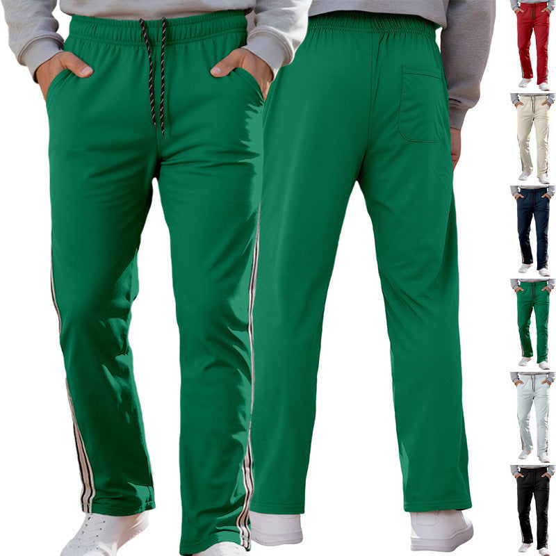 Herren nan Retro-Trackhose mit schmal zulaufendem Bein elastischem Bund Tunnelzug und seitlichen Streifen Drune