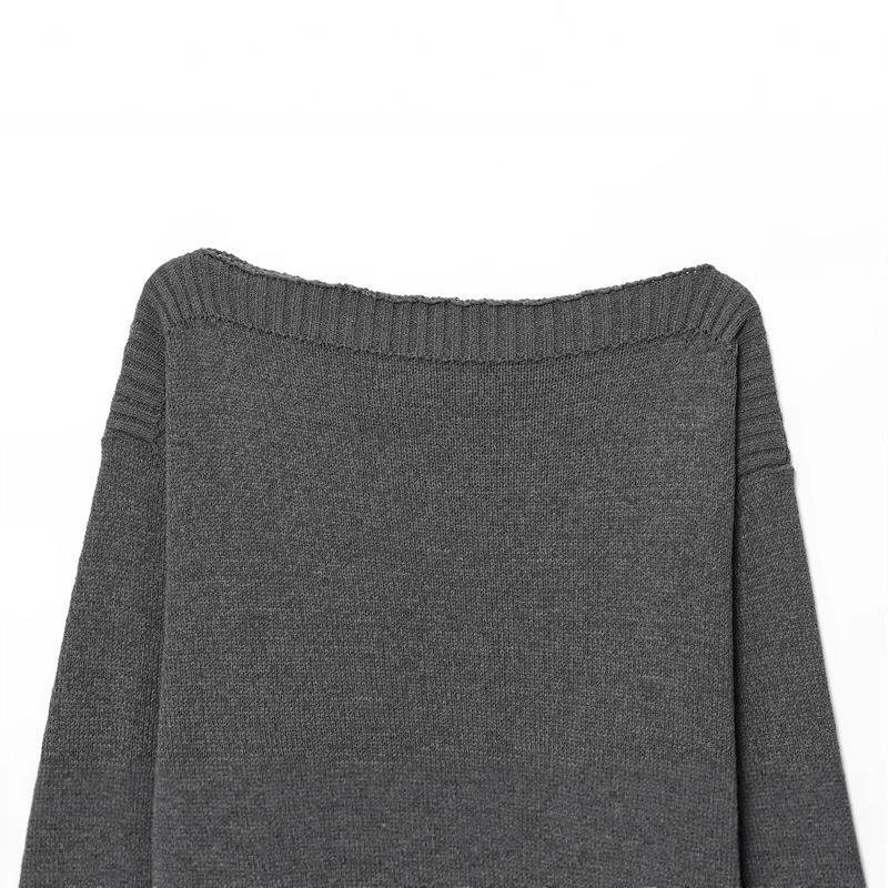 Damen kuscheliger Strickpullover mit weitem Schnitt und Rippbündchen Drune