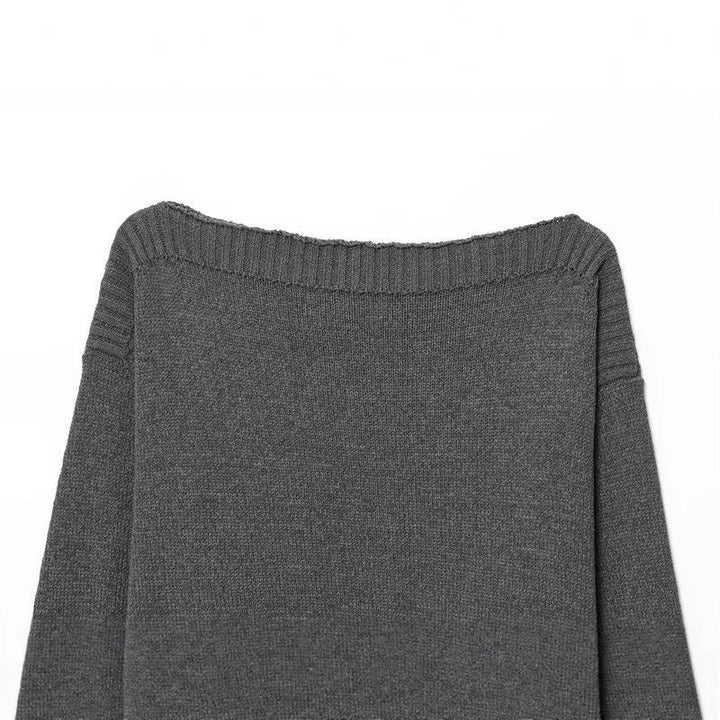 Damen kuscheliger Strickpullover mit weitem Schnitt und Rippbündchen Drune