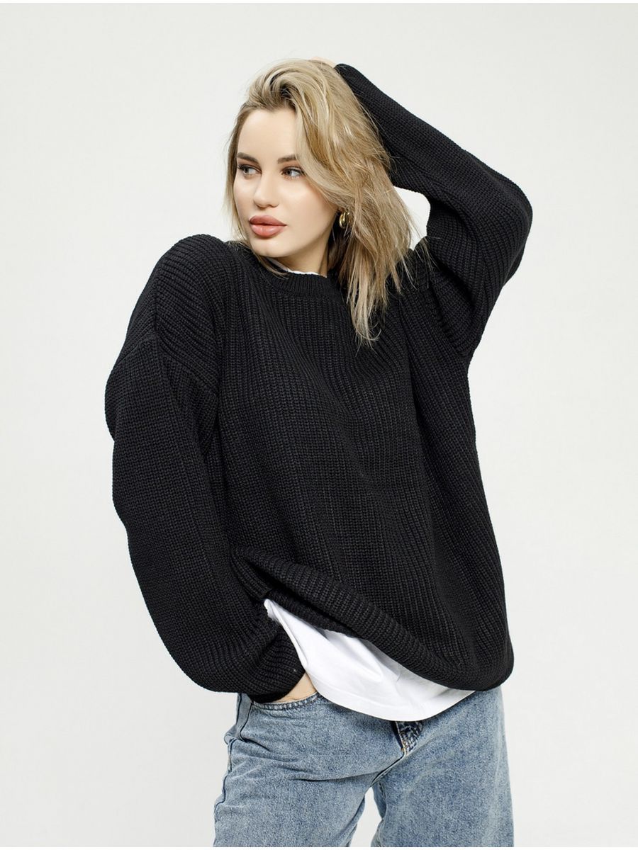 Damen Großer, lässiger Strickpullover mit strukturiertem Muster Drune