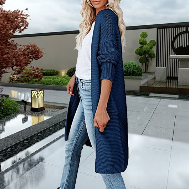 Damen Grobstrick-Cardigan mit lässigem Schnitt und offenen Kanten Drune
