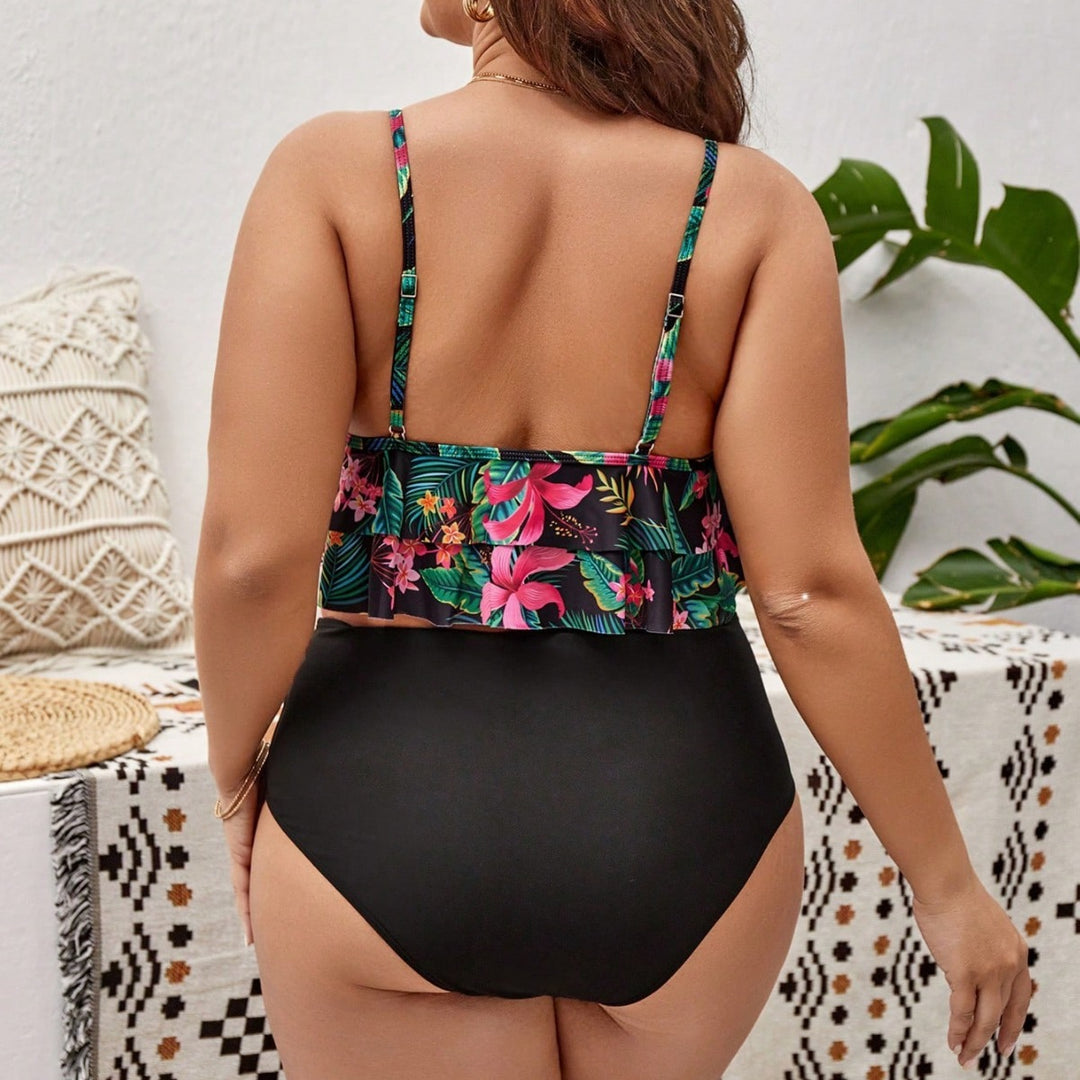 Damen Tankini-Set mit floralem Volantschnitt Drune