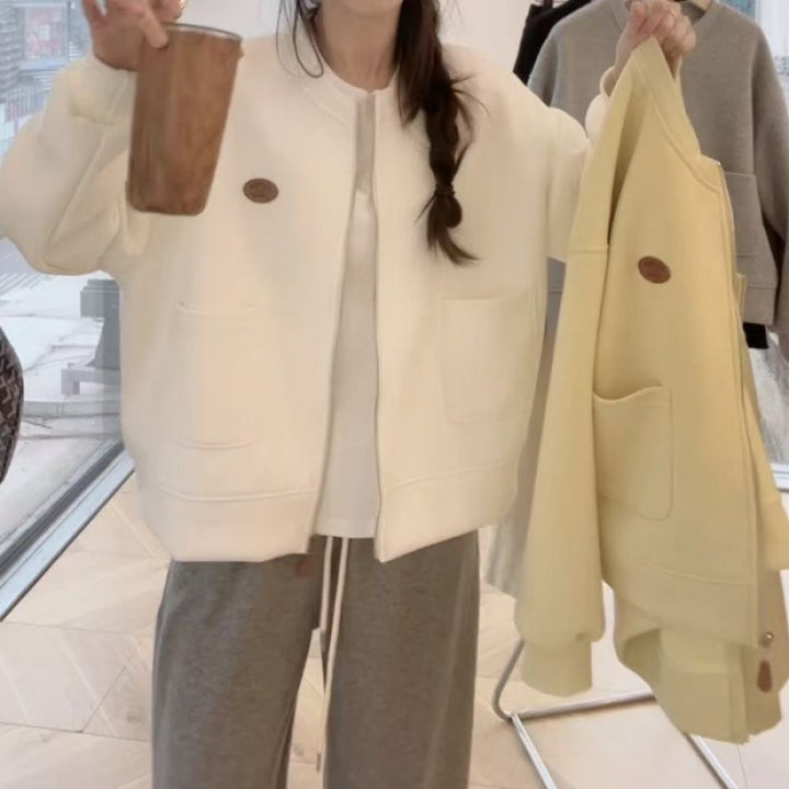 Damen oversized Sweatjacke mit praktischen Taschen und modischem Design Drune