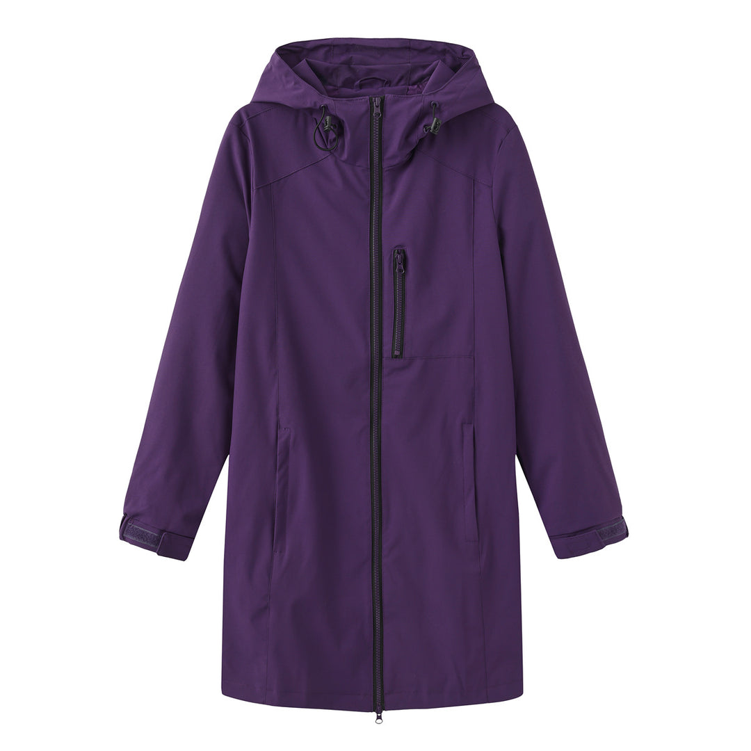 Damen Funktionsjacke mit verstellbarem Kapuzenkragen Drune