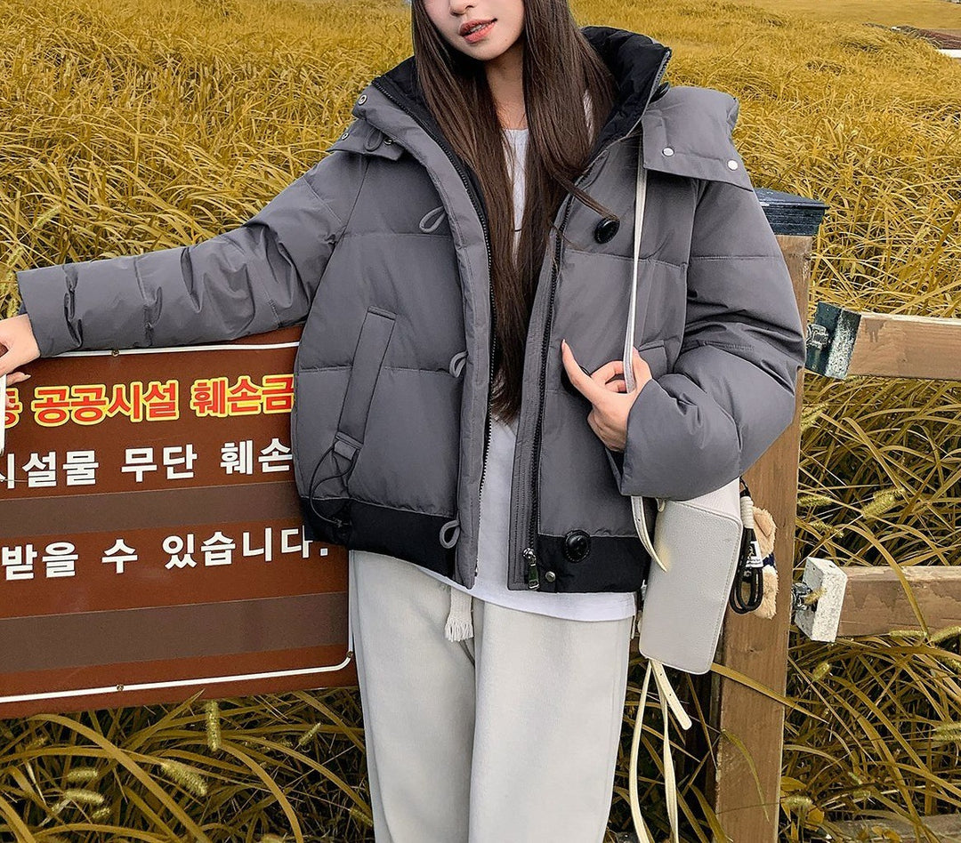 Damen modische Übergangsjacke mit modernem Stehkragen und praktischen Taschen Drune