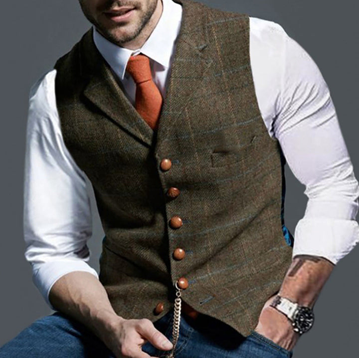 Herren elegante Trachtenweste aus hochwertigem Stoff Drune