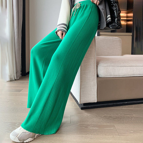 Damen Plissierte Freizeithose mit elastischem Taillenbund und seitlichen Taschen Drune