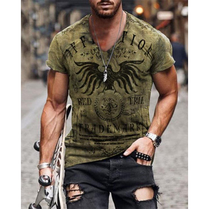 Herren T-Shirt mit urbanem Vintage-Design und beeindruckendem Adlermotiv Drune