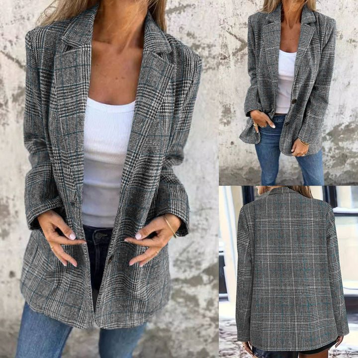 Damen Karo Blazer mit klassischem Schnitt und eleganten Details Drune