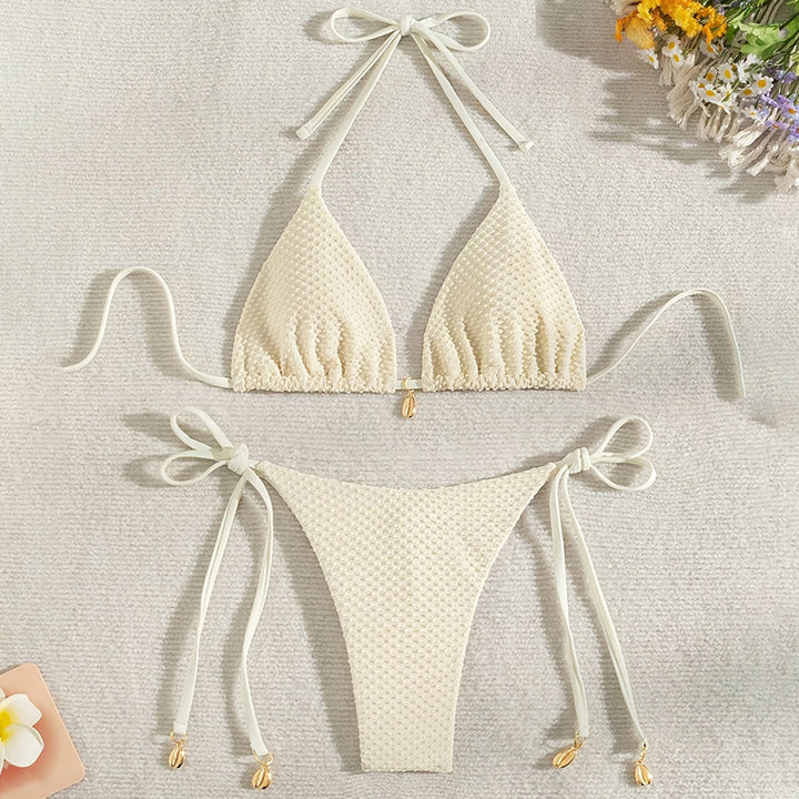Damen Triangel-Bikini mit bindbaren Trägern und raffinierten Details Drune