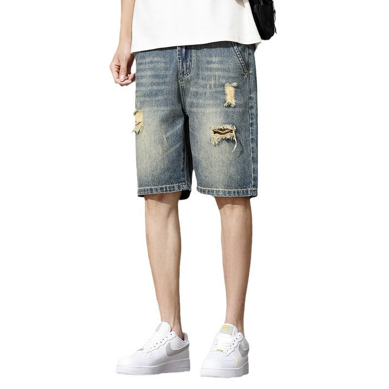 Herren Denim-Shorts mit stylischem Destroyed-Effekt und lässigem Schnitt Drune