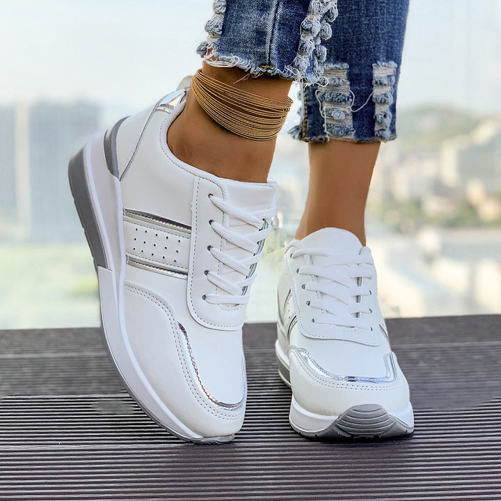 Damen nan City-Sneaker mit gedämpfter Keilsohle, gepolstertem Komfortfußbett und eleganten Metallic-Details Drune