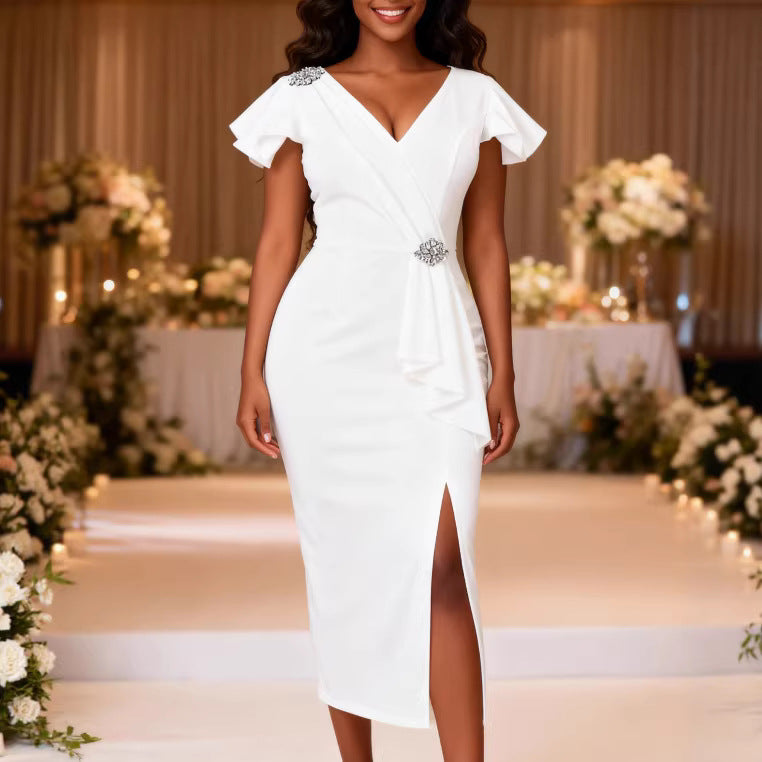 Damen Elegantes Abendkleid mit figurbetonender Silhouette Drune