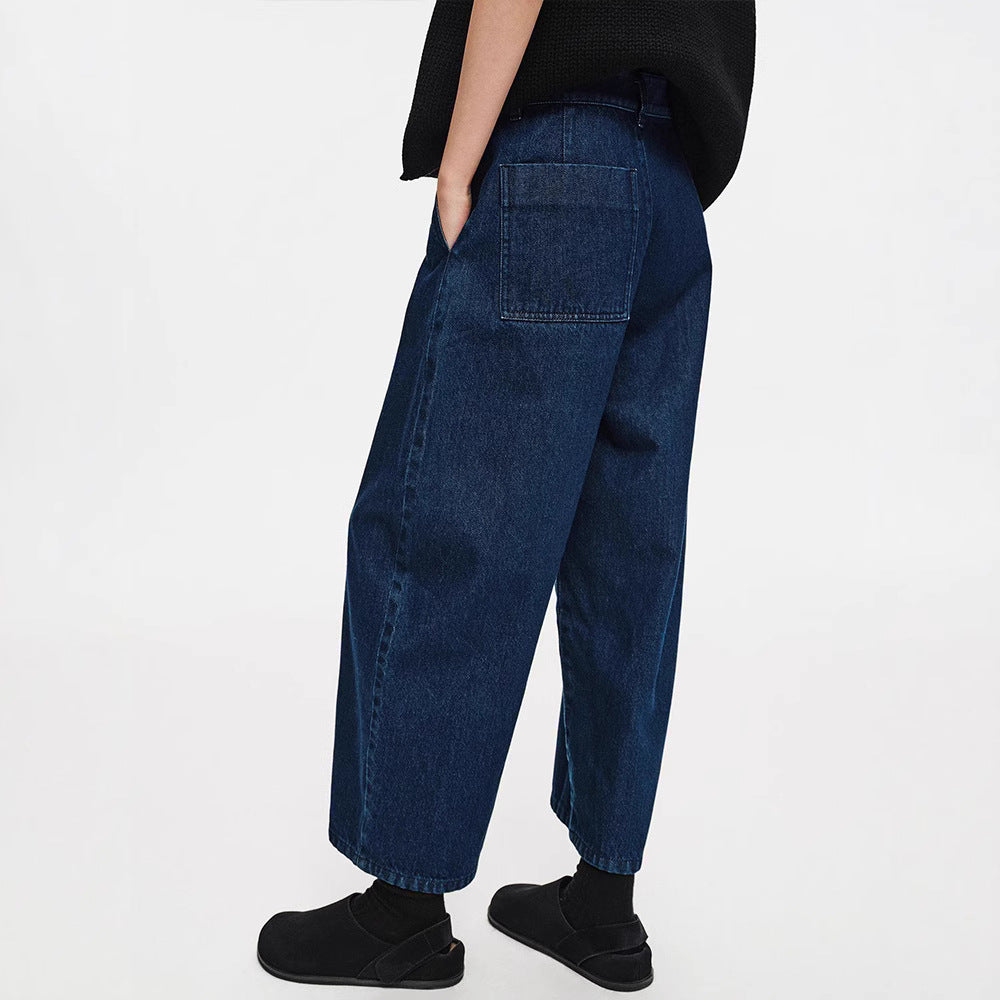 Damen Weit geschnittene Jeans mit hohem Bund Drune