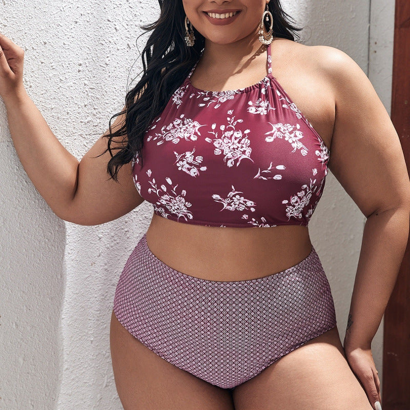 Damen Hochgeschnittener Bikini mit modischem Cropped-Oberteil Drune