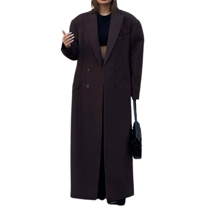 Damen Oversized Doppelreiher Blazer Drune