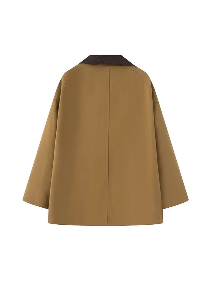 Damen oversized Trenchjacke mit klassischem Stehkragen und praktischen Taschen Drune